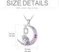 wholesale Toupo Unicorns Necklace 14k White Gold Plated Moon Pendant Unicorn Initial Letter D Necklaces Colorful Unicorn Pink Zircon Kids Jewelry Unicorn Birthday Daughter Women… -0-2
