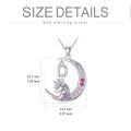 TOUPOP 14K White Gold Plated Pink Zircon Unicorn Initial D Necklace-0-2