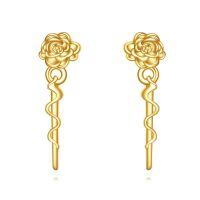 wholesale 14k Gold Rose Hair Sticks-Rose Earrings