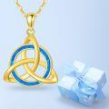 TOUPOP 14K Gold Turquoise Celtic Knot Necklace For Women Irish Jewelry Gift-0-4