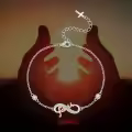 wholesale 925 Sterling Silver Infinity Faith Hamsa Charm Bracelet Wholesale s for Women-0-5