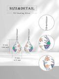 wholesale 925 Sterling Silver Enamel Flower Hummingbird Drop Earrings-0-4