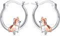 wholesale 925 Sterling Silver Corgi Dog Hoop Earrings for Girls' Gifts-0-0