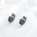 wholesale 925 Sterling Silver Black Hoop Evil Eye Celtic Knot Huggie Earrings for Women and Men-0-5
