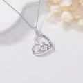 TOUPOP 925 Sterling Silver Mama Bear Necklace Mother Daughter Pendant Jewelry Gift-0-3
