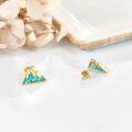wholesale 14K Gold Turquoise Mountain Stud Earrings - Minimalist  for Women-0-1
