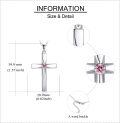 wholesale 925 Sterling Silver Birthstone Origami Cross Pendant Necklace-0-4