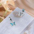 wholesale 925 Sterling Silver Turquoise Butterfly Drop Earrings for Women Girls Gift Idea-0-3