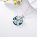 TOUPOP Sterling Silver No Gemstone Tree Of Life Birthstone Necklace-0-4