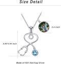 wholesale Sterling Silver & Austrian Crystal Stethoscope Necklace for Doctors, Nurses, Medical Students - Customizable Gift-0-3