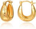 wholesale Gold-Plated 925 Sterling Silver Etched Floral Huggie Hoop Earrings for Women-0-0
