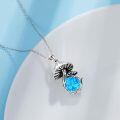 wholesale 925 Sterling Silver Mushroom Necklace Wholesale With Blue Opal Pendant-0-3