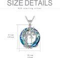 wholesale Sterling Silver Crystal Tree of Life Initial Necklace Mother s Day Gift - Rhodium Plated-0-47
