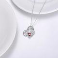 wholesale 925 Sterling Silver CZ Heart Birthstone Necklace for Women Anniversary Gift-0-2