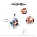 wholesale 925 Sterling Silver Rose Gold Goat Heart Pendant With Abalone Shell And Cubic Zirconia-0-3