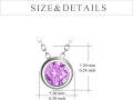 wholesale 925 Sterling Silver Green CZ Round Pendant Chain Necklace for Women Girls-0-47