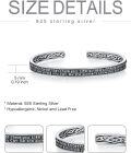 wholesale Sterling Silver Celtic Strength Mantra Cuff Bracelet Poiuy Inspirational Jewelry Gift-0-77