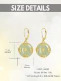 wholesale 14K Gold Plated Sterling Silver Round Natural Jade Earrings for Women-0-21