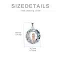 TOUPOP Sterling Silver Blue Crystal Cat Moon Pendant Necklace-0-4