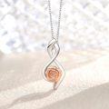 wholesale TOUPOP Rose Flower Necklace For Women Sterling Silver Rose Jewelry Infinity Rose Pendant Flower Necklace Christmas Xmas Birthday Gifts For Her Women Mom Wife Grandma Lover Girlfriend -0-3