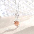 TOUPOP Sterling Silver Rose Flower Necklace Infinity Pendant Gift For Women-0-3