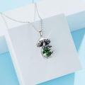 wholesale 925 Sterling Silver Mushroom Pendant With Green Stone-0-2