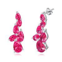 wholesale 925 Sterling Silver Birthstone Teardrop Dangle Earrings for Women-07 Jul