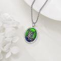 wholesale 925 Sterling Silver Saint Michael Guardian Angel Green Stone Protection Amulet Pendant Necklace  s for Men & Women-0-2
