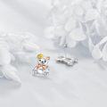 wholesale 925 Sterling Silver Teddy Bear Bow Tie Stud Earrings for Girls Women Kids Gifts-0-2