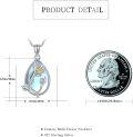 wholesale 925 Sterling Silver Teardrop Moonstone Birth Flower Pendant Necklaces Gifts for Women-0-1