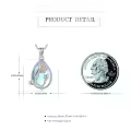 wholesale 925 Sterling Silver Teardrop Moonstone Birth Flower Pendant Necklaces Wholesale Gifts for Women-0-1