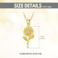 wholesale 14K Yellow Gold Moissanite Sunflower Pendant Necklace for Women-0-3