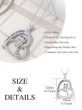 wholesale 925 Sterling Silver Two Tone Frog Heart Pendant Necklace Cubic Zirconia I Love You Forever-0-5