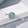 wholesale 925 Sterling Silver Key Shaped Triskele Pendant Necklaces for Women Gothic Witchcraft Jewelry-0-3