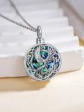 wholesale 925 Sterling Silver Round Celtic Phoenix Urn Locket Always in My Heart Keepsake  for Women-0-4