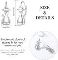 wholesale 925 Sterling Silver Cat Shape Hypoallergenic Leverback Dangle Earrings with Bow Tie Accents for Women-0-3