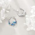 wholesale 925 Sterling Silver Dolphin Hoop Earrings Wholesale With Blue Enamel-0-3