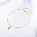 wholesale 14K Gold Chain with Pearl and Sea Turtle Charm Ankle Anklet for Women-0-4