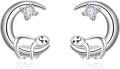 wholesale 925 Sterling Silver Sloth Moon Stud Earrings - Hypoallergenic Jewelry for Women-0-0