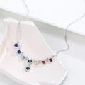 wholesale 925 Sterling Silver Heart-Shaped Rainbow Crystal Chakra Pendant Necklaces for Women - Adjustable Length (16-19 inches)-0-1