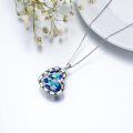 wholesale 925 Sterling Silver Blue Crystal Heart Zodiac Constellation Pendant Necklace-0-4