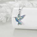 wholesale 925 Sterling Silver Abalone Shell Hummingbird Pendant Necklace for Women Men s-0-3