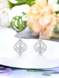wholesale Celtic Knot Earrings Leverback Sterling Silver Trinity Knot Earrings Leverback Celtic Earrings For Women Celtic Kont Jewerly Gifts For Women Girlfriend Birthday Christmas Anniversary Mothers Day -0-4