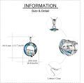wholesale 925 Sterling Silver Blue Crystal Round Cutout Animal Charm Pendant Necklace for Women-0-3