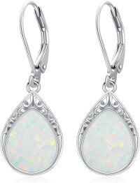 wholesale 925 Sterling Silver Opal Drop Dangle Lever Back Earrings for Women Mother's Day Gifts-Opal