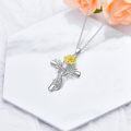wholesale 925 Sterling Silver 12 Birthstone Flower Pendant Necklace for Women-0-10