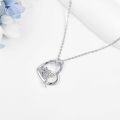 wholesale 925 Sterling Silver Rainbow Crystal Angel Heart Pendant Necklace Gift for Sisters Brothers Girlfriends-0-2