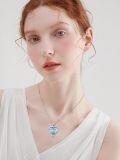 wholesale  925 Sterling Silver Blue Topaz Birthstone Caduceus Pendant Nurse Necklace for Women-0-1