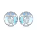wholesale 925 Sterling Silver Moonstone Yoga Lotus Tree Of Life Sea Turtle Butterfly Celtic Knot Elephant Stud Earrings-0-0