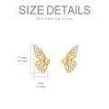 wholesale 925 Sterling Silver Butterfly Wing Cubic Zirconia White Gold Plated Stud Earrings-0-1